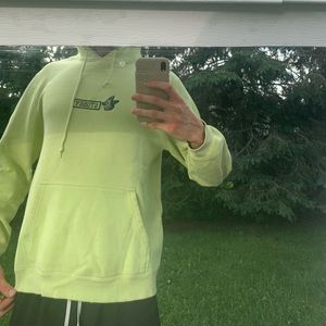 Stussy Green Hoodie embroidered butterfly logo. slightly used some stains